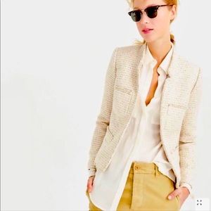 J. Crew Metallic Tweed Jacket With Front Pockets Size 0